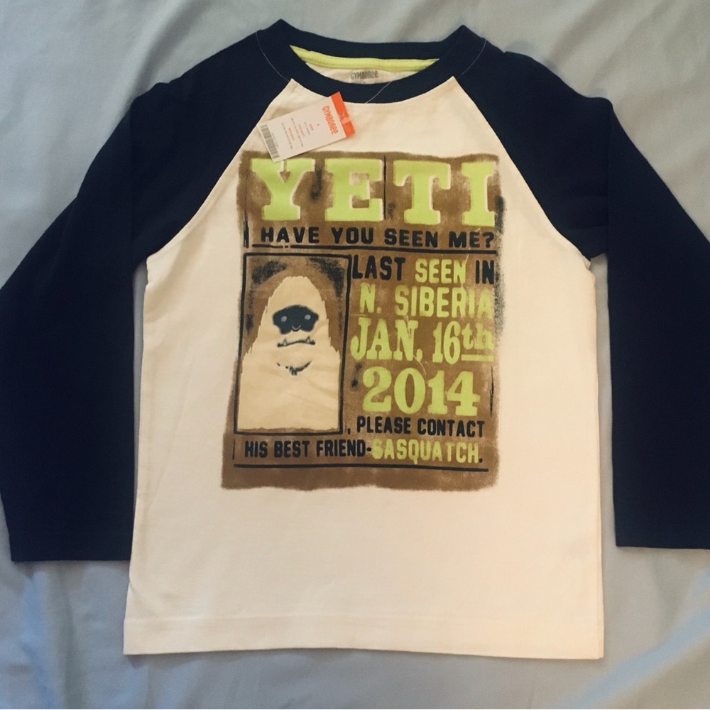 NWT Gymboree Yeti Raglan Shirt